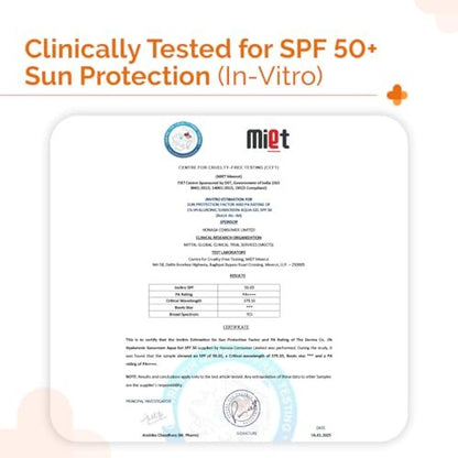 The Derma Co 1% Hyaluronic Sunscreen Aqua Gel SPF 50 PA++++ | Broad Spectrum Sunscreen with Blue Light Protection | Lightweight & Quick Absorbing | 1.76 Oz (50g) Avelisse