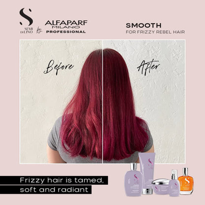 Alfaparf Milano Semi di Lino Smoothing Cream - Frizz Control, Heat & Humidity Protection, Straightening & Hydrating - 4.23 fl. oz. Avelisse