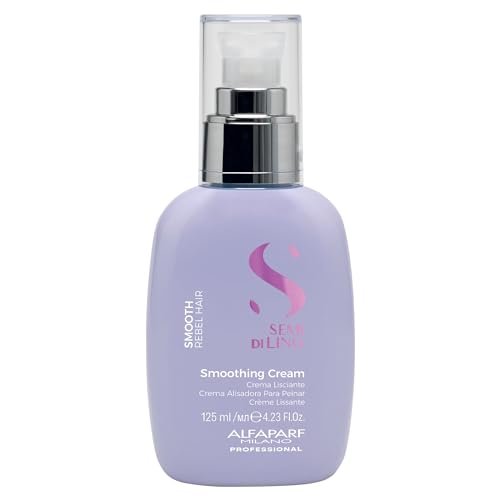 Alfaparf Milano Semi di Lino Smoothing Cream - Frizz Control, Heat & Humidity Protection, Straightening & Hydrating - 4.23 fl. oz. Avelisse