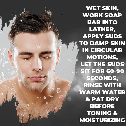 Natrulo All Natural Pine Tar Soap Bar 4oz – Cleansing Anti Acne Eczema Psoriasis Itch Relief Face & Body Wash with Goat's Milk, Oatmeal, Charcoal, Essential Oils – Made in USA