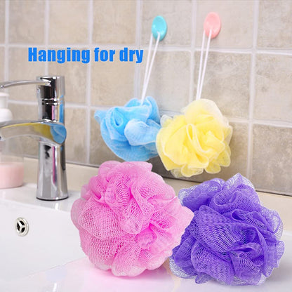 10 Pack Exfoliating Bath Loofah Sponges - Colorful Mesh Shower Poufs for Kids, Women, Men - Gentle Body Scrubbers (Random Colors)