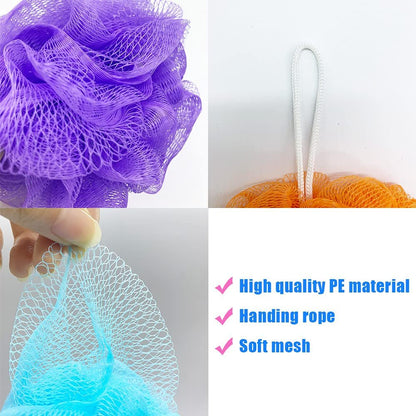 10 Pack Exfoliating Bath Loofah Sponges - Colorful Mesh Shower Poufs for Kids, Women, Men - Gentle Body Scrubbers (Random Colors)