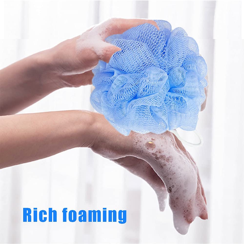 10 Pack Exfoliating Bath Loofah Sponges - Colorful Mesh Shower Poufs for Kids, Women, Men - Gentle Body Scrubbers (Random Colors) - görsel 3