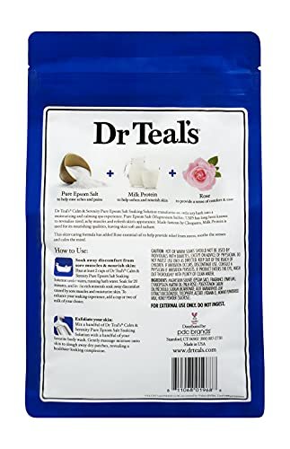 Dr Teals Calm & Serenity with Rose Essential Oil - Epsom Salt Soaking Solution 3 LBS & Foaming Bath 34 FL OZ Bundle Avelisse