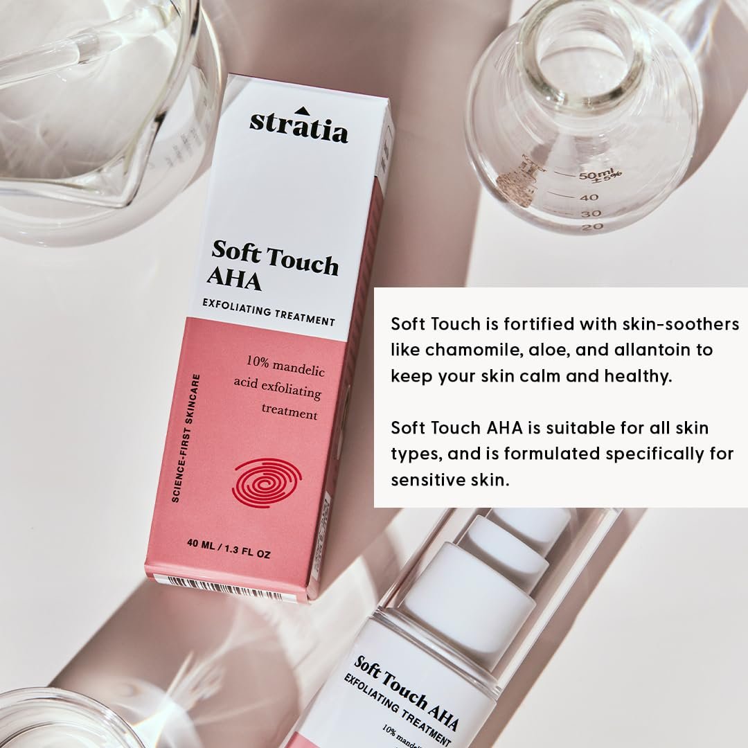 Stratia Soft Touch Dark Spot Corrector with 10% Mandelic Acid Serum – Fine Lines, Skin Texture & Blemishes, Collagen Booster, AHA Exfoliant, Pore Minimizer, 1.3 Fl Oz Avelisse