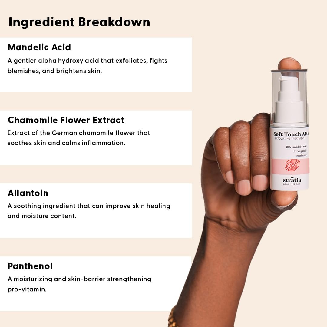 Stratia Soft Touch Dark Spot Corrector with 10% Mandelic Acid Serum – Fine Lines, Skin Texture & Blemishes, Collagen Booster, AHA Exfoliant, Pore Minimizer, 1.3 Fl Oz Avelisse