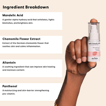 Stratia Soft Touch Dark Spot Corrector with 10% Mandelic Acid Serum – Fine Lines, Skin Texture & Blemishes, Collagen Booster, AHA Exfoliant, Pore Minimizer, 1.3 Fl Oz Avelisse