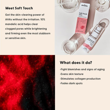 Stratia Soft Touch Dark Spot Corrector with 10% Mandelic Acid Serum – Fine Lines, Skin Texture & Blemishes, Collagen Booster, AHA Exfoliant, Pore Minimizer, 1.3 Fl Oz Avelisse