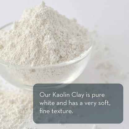 Pure Body Naturals Kaolin Clay Powder – 100g for DIY Face Masks, Cleansers & Scrubs