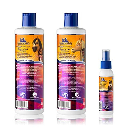 Mane 'n Tail Spirit Untamed Shampoo, Conditioner & Detangler Set – Caramel Apple Scented, Gentle Coconut Oil Formula for Kids, Soft, Silky Hair (3-Piece Kit) Avelisse