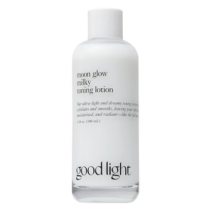 Good Light Moon Glow Milky Toner - Ultra-Light Hydrating Milk Toner with Niacinamide, Ceramides & AHAs for Glass Skin | Vegan, Fragrance-Free Korean Skincare (3.38 Fl Oz) Avelisse