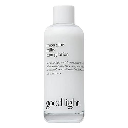 Good Light Moon Glow Milky Toner - Ultra-Light Hydrating Milk Toner with Niacinamide, Ceramides & AHAs for Glass Skin | Vegan, Fragrance-Free Korean Skincare (3.38 Fl Oz) Avelisse