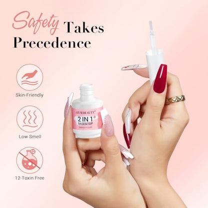 AZUREBEAUTY Dip Powder Liquid Set 15ml/0.5oz – Complete Nail Dipping Kit with Base Coat, Activator, Top Coat, Bond & Cuticle Oil, No Nail Lamp Needed