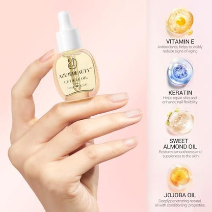 AZUREBEAUTY Dip Powder Liquid Set 15ml/0.5oz – Complete Nail Dipping Kit with Base Coat, Activator, Top Coat, Bond & Cuticle Oil, No Nail Lamp Needed