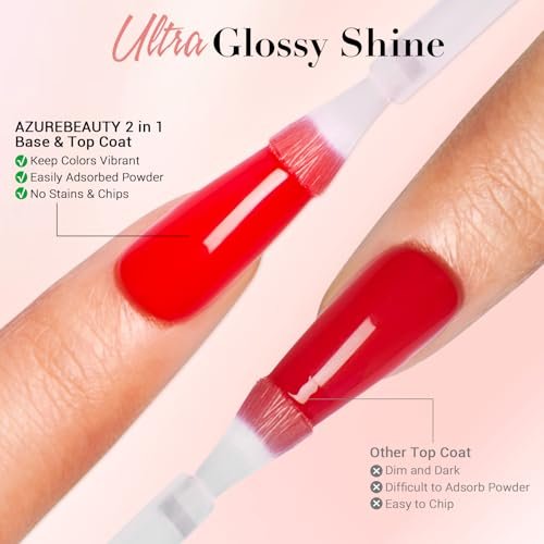 AZUREBEAUTY Dip Powder Liquid Set 15ml/0.5oz – Complete Nail Dipping Kit with Base Coat, Activator, Top Coat, Bond & Cuticle Oil, No Nail Lamp Needed - görsel 12