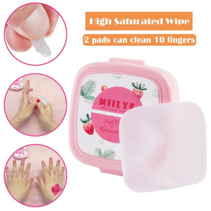 80-Pack Nail Polish Remover Pads in Box – Instant, Lint-Free Wipes for Natural Air-Dried Water/Oil Based Nail Polish