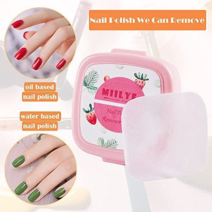 80-Pack Nail Polish Remover Pads in Box – Instant, Lint-Free Wipes for Natural Air-Dried Water/Oil Based Nail Polish