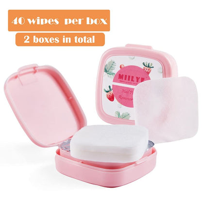 80-Pack Nail Polish Remover Pads in Box – Instant, Lint-Free Wipes for Natural Air-Dried Water/Oil Based Nail Polish