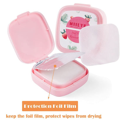 80-Pack Nail Polish Remover Pads in Box – Instant, Lint-Free Wipes for Natural Air-Dried Water/Oil Based Nail Polish