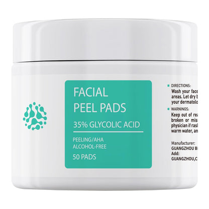 YAFUSIPE Glycolic Acid 35% Toner Pads - AHA Facial Resurfacing Exfoliating Wipes with Salicylic Acid, Chemical Peel for Wrinkles, Acne, Blemishes (50 Pads) Avelisse