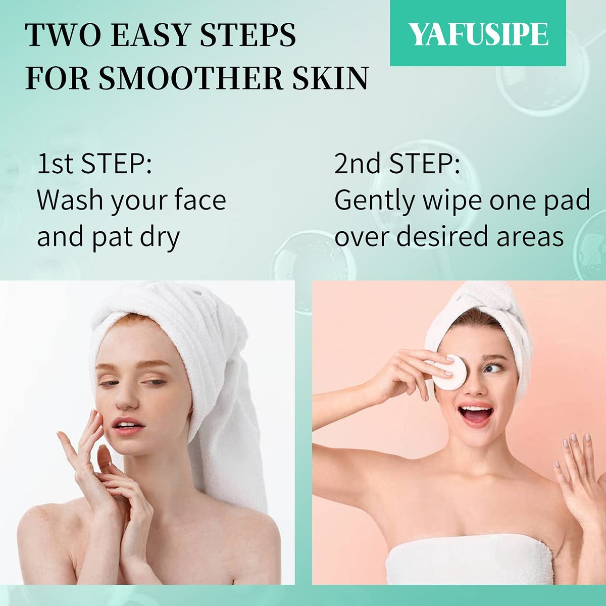 YAFUSIPE Glycolic Acid 35% Toner Pads - AHA Facial Resurfacing Exfoliating Wipes with Salicylic Acid, Chemical Peel for Wrinkles, Acne, Blemishes (50 Pads) Avelisse