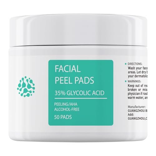 YAFUSIPE Glycolic Acid 35% Toner Pads - AHA Facial Resurfacing Exfoliating Wipes with Salicylic Acid, Chemical Peel for Wrinkles, Acne, Blemishes (50 Pads) Avelisse