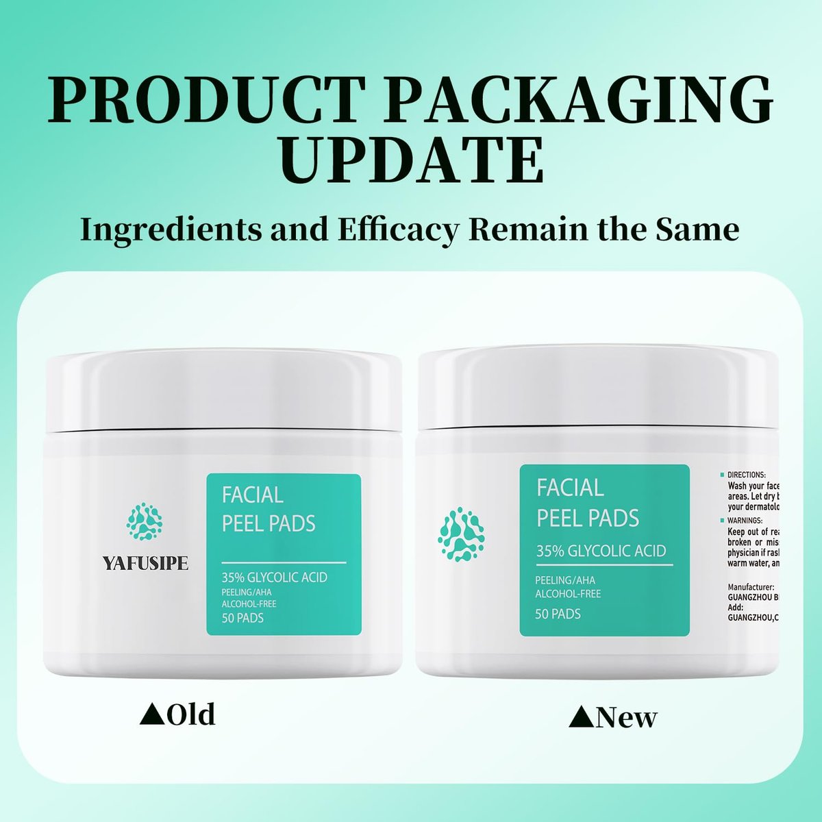 YAFUSIPE Glycolic Acid 35% Toner Pads - AHA Facial Resurfacing Exfoliating Wipes with Salicylic Acid, Chemical Peel for Wrinkles, Acne, Blemishes (50 Pads) Avelisse