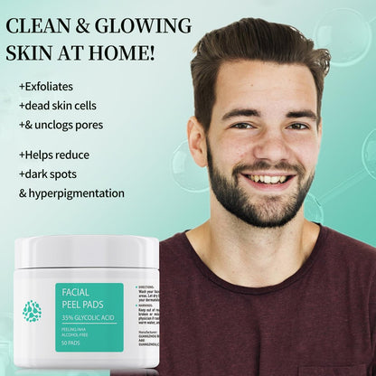 YAFUSIPE Glycolic Acid 35% Toner Pads - AHA Facial Resurfacing Exfoliating Wipes with Salicylic Acid, Chemical Peel for Wrinkles, Acne, Blemishes (50 Pads) Avelisse