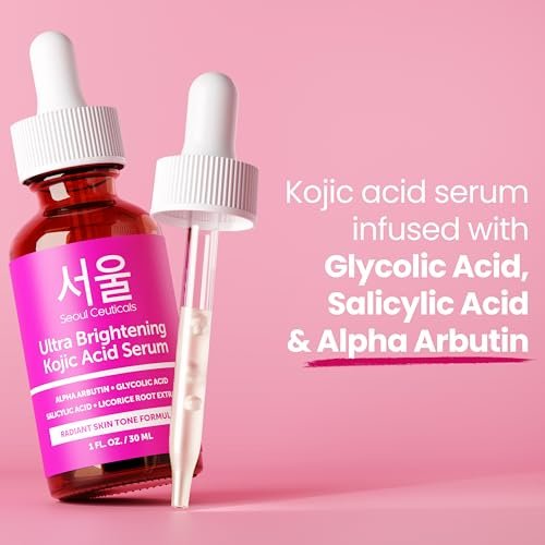 SeoulCeuticals Kojic Acid Serum with Alpha Arbutin & Glycolic Acid – Dark Spot Remover & Hyperpigmentation Corrector, K-Beauty 1oz - görsel 14