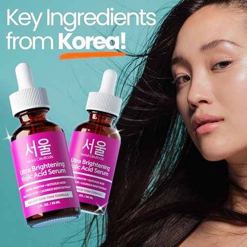 SeoulCeuticals Kojic Acid Serum with Alpha Arbutin & Glycolic Acid – Dark Spot Remover & Hyperpigmentation Corrector, K-Beauty 1oz - görsel 16