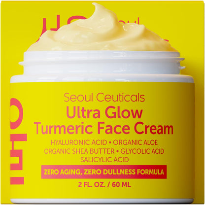 SeoulCeuticals Korean Skin Care Turmeric Cream – Face Moisturizer for Dull Dry Skin, 2 oz Avelisse
