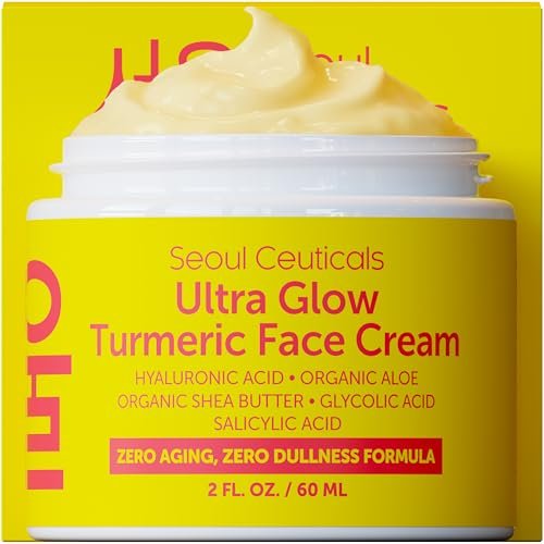 SeoulCeuticals Korean Skin Care Turmeric Cream – Face Moisturizer for Dull Dry Skin, 2 oz Avelisse