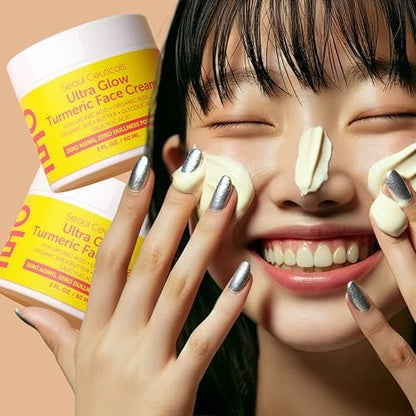SeoulCeuticals Korean Skin Care Turmeric Cream – Face Moisturizer for Dull Dry Skin, 2 oz Avelisse