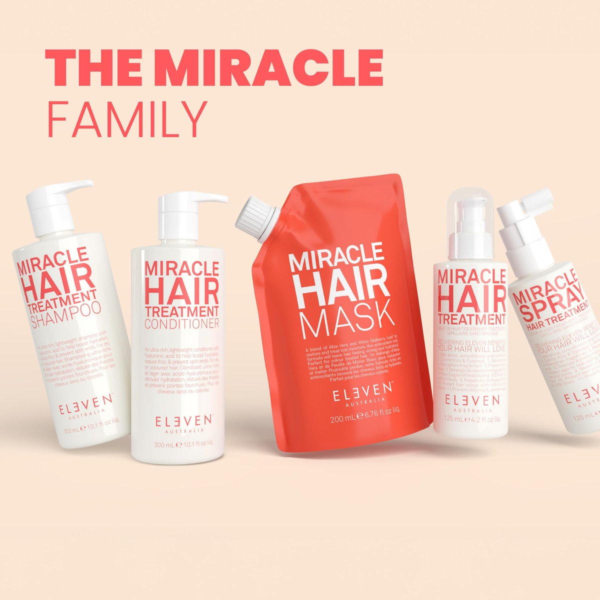 ELEVEN AUSTRALIA Miracle Hair Mask for Dry Damaged Hair - Deep Conditioning Treatment for Men & Women, 6.8 fl oz Avelisse