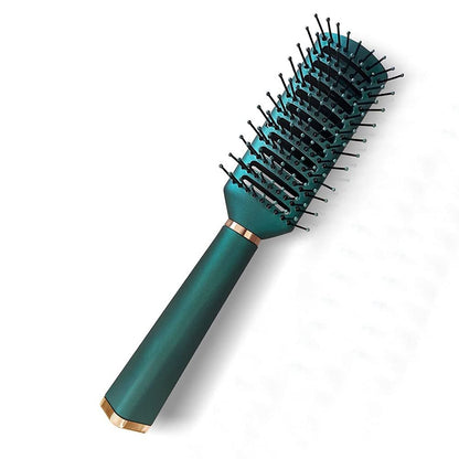 RN BEAUTY Detangling Hair Brush – Anti-Static, Nylon Bristle, Vented Blow Drying Brush for All Hair Types (Malachite Green)