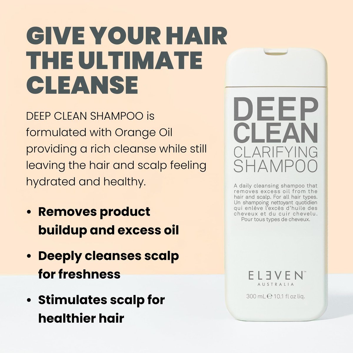 ELEVEN AUSTRALIA Deep Clean Clarifying Shampoo - Sulfate-Free Detox Shampoo for All Hair Types, Removes Build-Up & Purifies Scalp, 10.1 fl oz - görsel 3