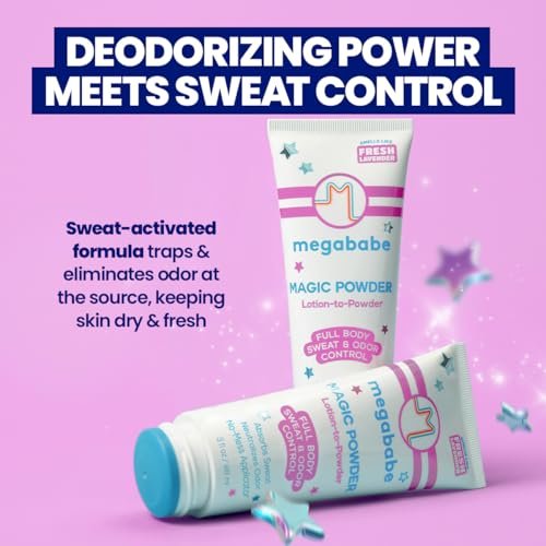 Megababe Magic Powder Stay-Dry Lotion to Powder - Sweat & Odor Absorbing Lotion, Aluminum-Free, Talc-Free, 3 fl oz - görsel 6