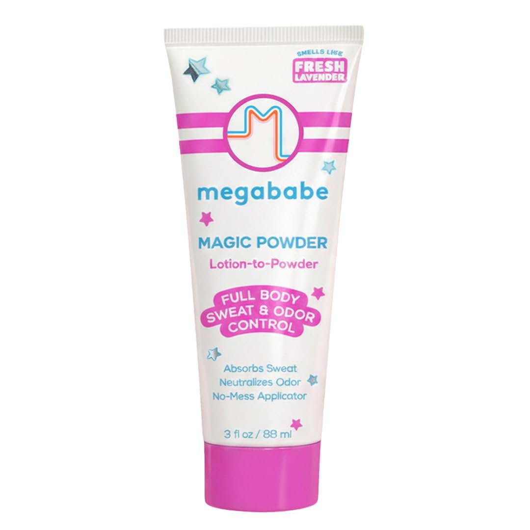 Megababe Magic Powder Stay-Dry Lotion to Powder - Sweat & Odor Absorbing Lotion, Aluminum-Free, Talc-Free, 3 fl oz - görsel 1