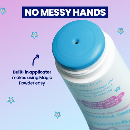 Megababe Magic Powder Stay-Dry Lotion to Powder - Sweat & Odor Absorbing Lotion, Aluminum-Free, Talc-Free, 3 fl oz
