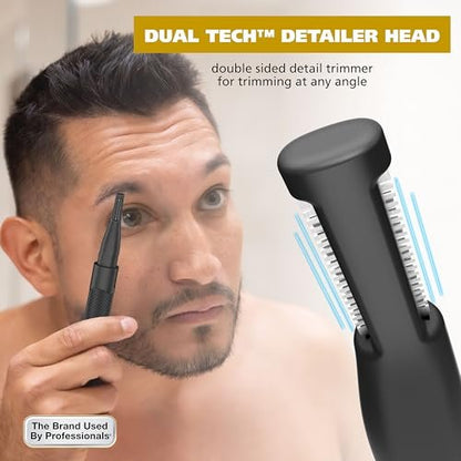 Wahl Manscaper 2 in 1 Lithium Battery Tactical Dual Sided Eyebrow Trimmer and Nose Hair Trimmer for Men – Black, Stainless Steel Avelisse