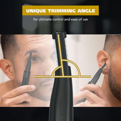 Wahl Manscaper 2 in 1 Lithium Battery Tactical Dual Sided Eyebrow Trimmer and Nose Hair Trimmer for Men – Black, Stainless Steel Avelisse