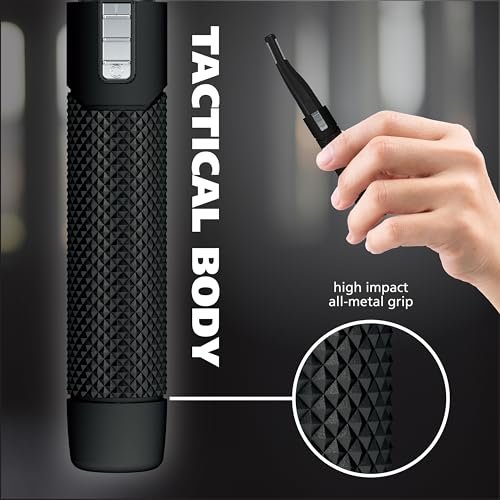 Wahl Manscaper 2 in 1 Lithium Battery Tactical Dual Sided Eyebrow Trimmer and Nose Hair Trimmer for Men – Black, Stainless Steel Avelisse