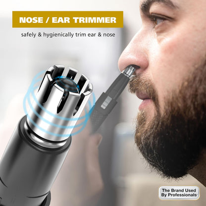 Wahl Manscaper 2 in 1 Lithium Battery Tactical Dual Sided Eyebrow Trimmer and Nose Hair Trimmer for Men – Black, Stainless Steel Avelisse