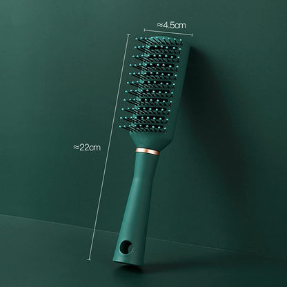 RN BEAUTY Detangling Brush – Anti-Static Vented Hair Brush for Wet or Dry Hair, Nylon Bristle Pins, Dark Green