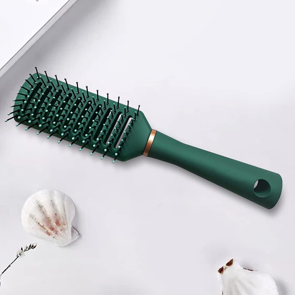 RN BEAUTY Detangling Brush – Anti-Static Vented Hair Brush for Wet or Dry Hair, Nylon Bristle Pins, Dark Green - görsel 5