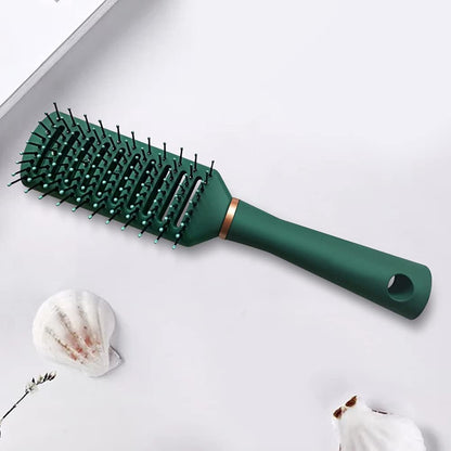 RN BEAUTY Detangling Brush – Anti-Static Vented Hair Brush for Wet or Dry Hair, Nylon Bristle Pins, Dark Green