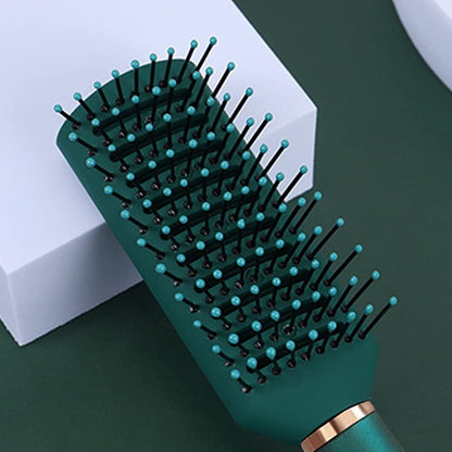 RN BEAUTY Detangling Brush – Anti-Static Vented Hair Brush for Wet or Dry Hair, Nylon Bristle Pins, Dark Green