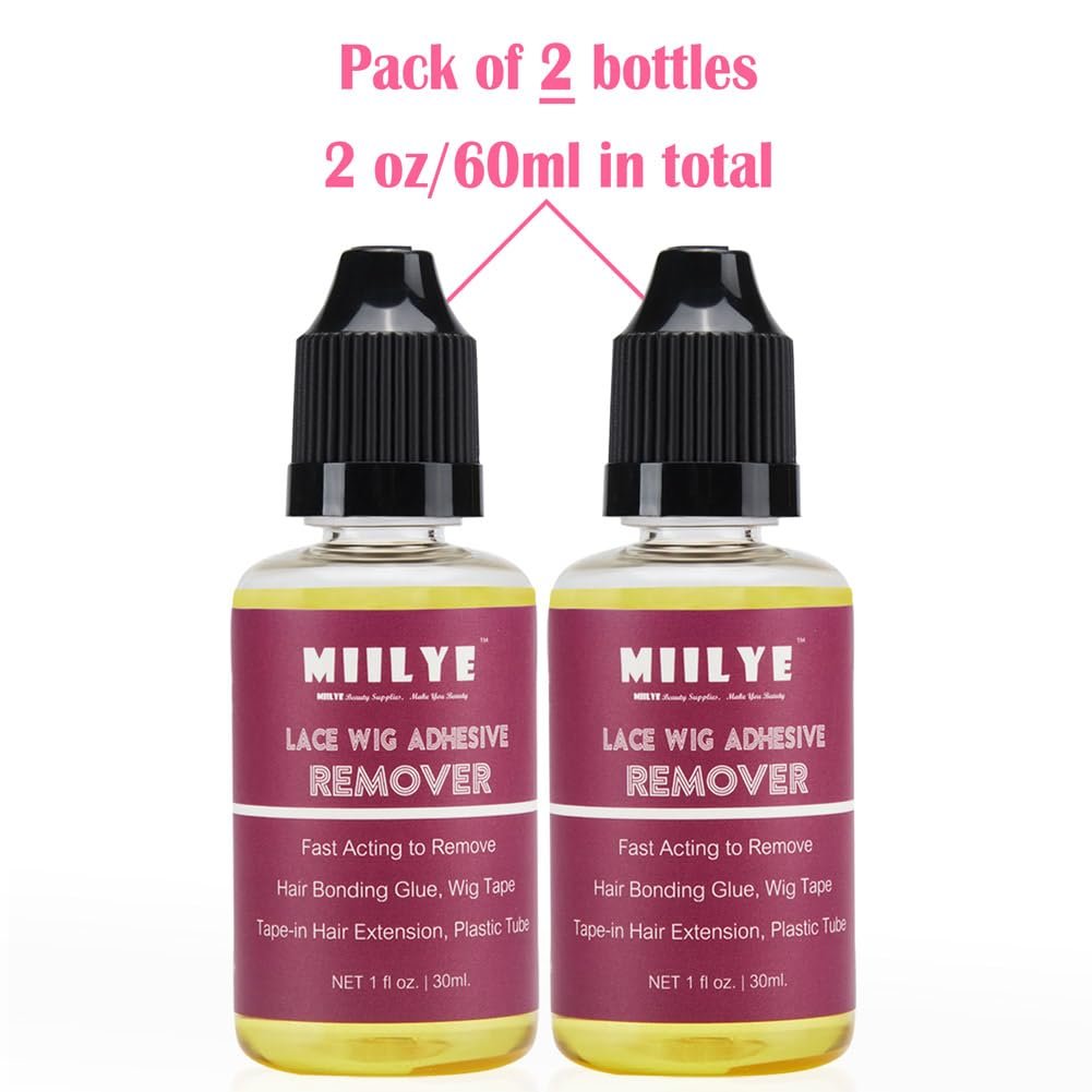 MIILYE Wig Glue Remover, 2-Pack – Safe Solvent for Adhesive Residue, Lace Front Wigs, Tape-In Hair Extensions, Toupee & Poly Hairpieces - görsel 17