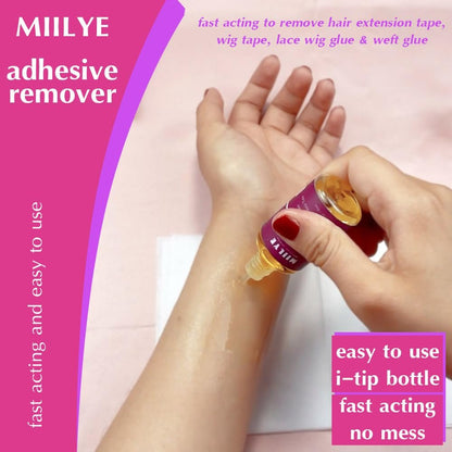 MIILYE Wig Glue Remover, 2-Pack – Safe Solvent for Adhesive Residue, Lace Front Wigs, Tape-In Hair Extensions, Toupee & Poly Hairpieces