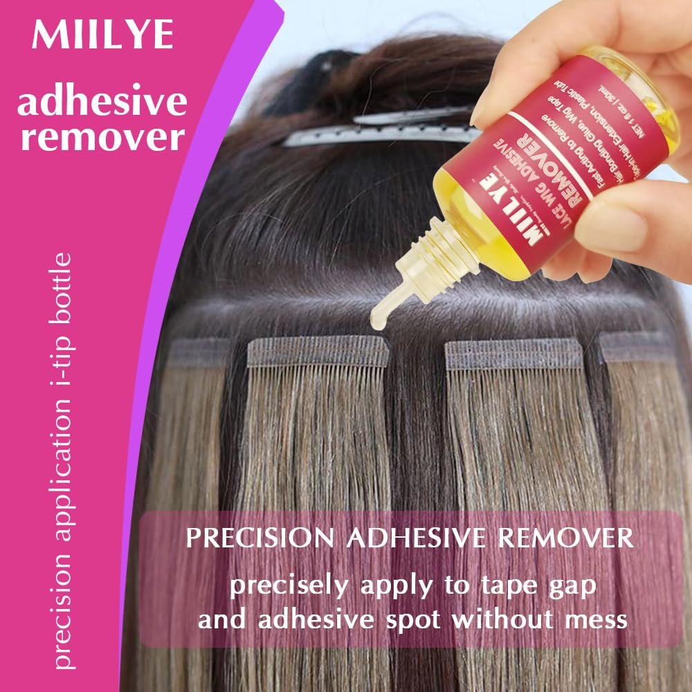 MIILYE Wig Glue Remover, 2-Pack – Safe Solvent for Adhesive Residue, Lace Front Wigs, Tape-In Hair Extensions, Toupee & Poly Hairpieces - görsel 3